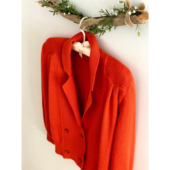 Vintage Carrot Orange Buttoned Sweater - Picture 3 of 5